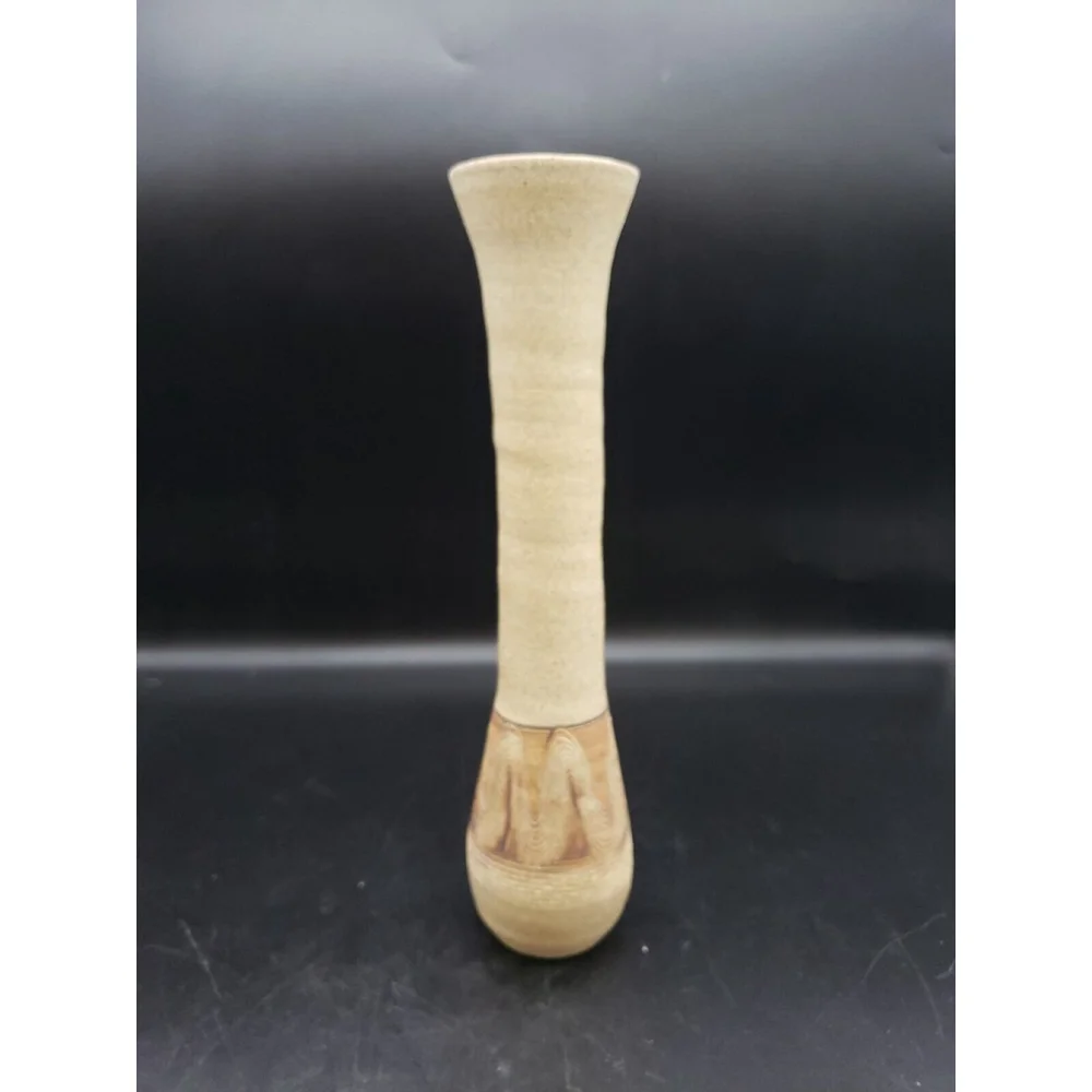 Tall Sandstone stoneware Bud Vase Coalville Utah Pottery 10-3/4